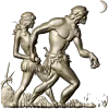 Primeval Walkers - high-relief STL model for CNC wood carving