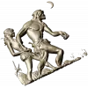 Primeval Walkers - high-relief STL model for CNC wood carving
