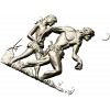 Primeval Walkers - high-relief STL model for CNC wood carving
