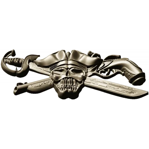 Pirate Skull Emblem STL for CNC