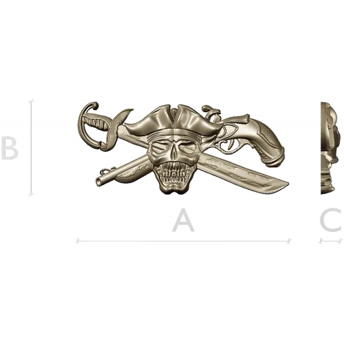 Pirate Skull Emblem STL for CNC