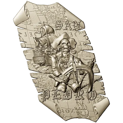 Pirate Captain Bas-Relief STL 3D Model for CNC