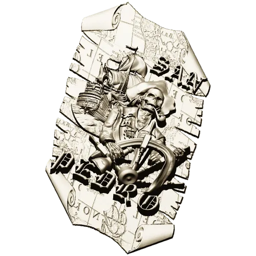 Pirate Captain Bas-Relief STL 3D Model for CNC