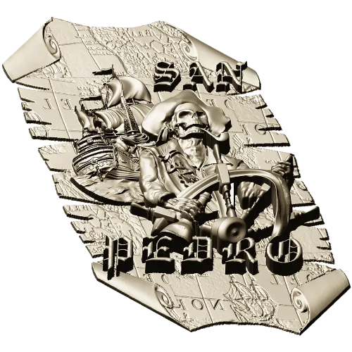 Pirate Captain Bas-Relief STL 3D Model for CNC