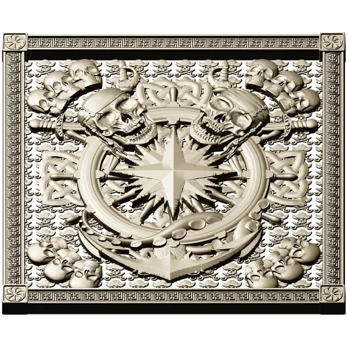 Пиратский компас - 3D панель STL для ЧПУ
