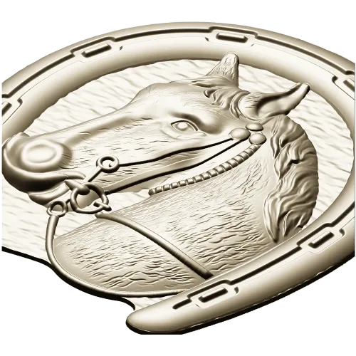 Horseshoe Horse Head STL 3D Model for CNC