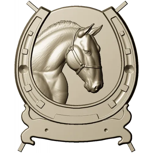 Horseshoe Horse Head Relief STL