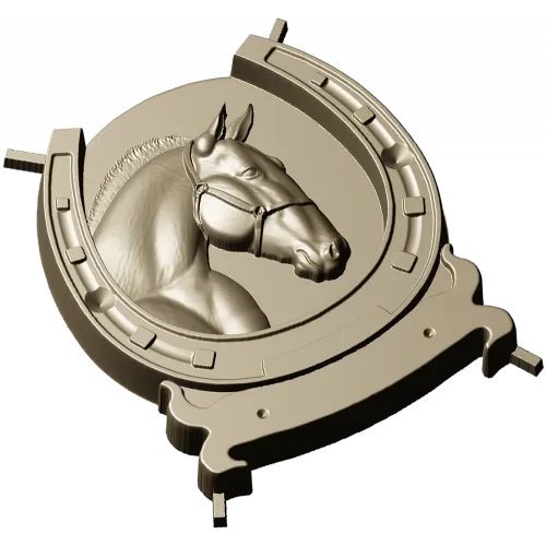 Horseshoe Horse Head Relief STL