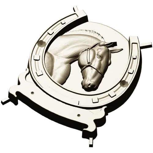 Horseshoe Horse Head Relief STL