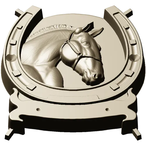 Horseshoe Horse Head Relief STL
