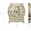 Horseshoe Horse Head Relief STL