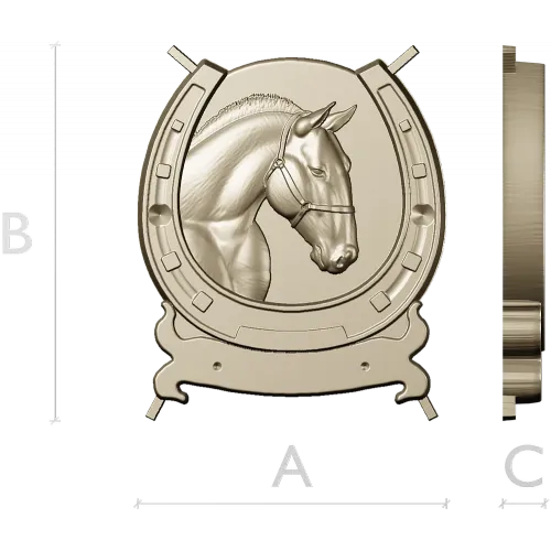 Horseshoe Horse Head Relief STL