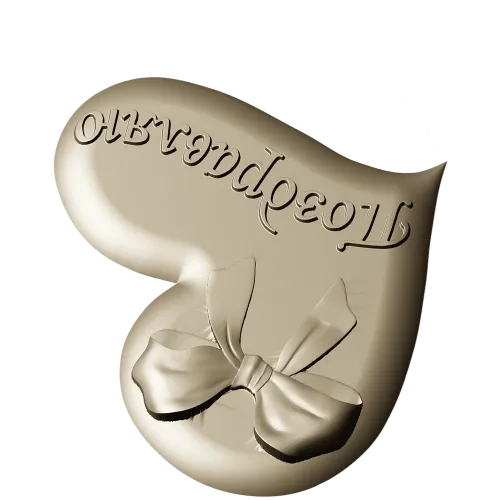 Heart-shaped bow bas-relief STL for CNC carving