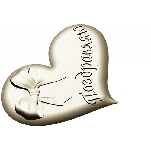 Heart-shaped bow bas-relief STL for CNC carving