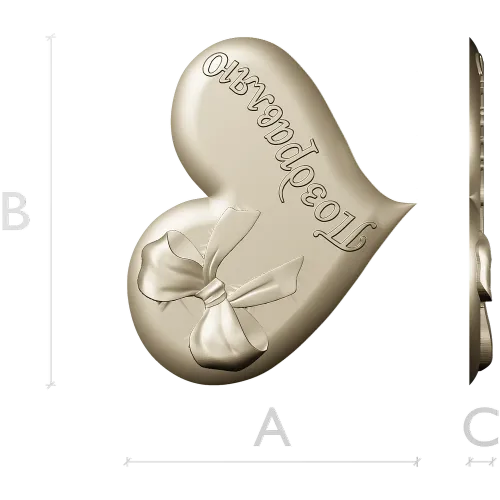 Heart-shaped bow bas-relief STL for CNC carving