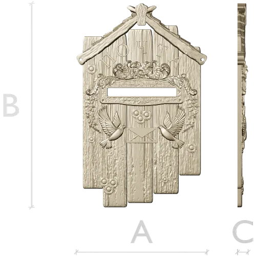 Dove Mail Plaque - detailed STL 3D model for CNC