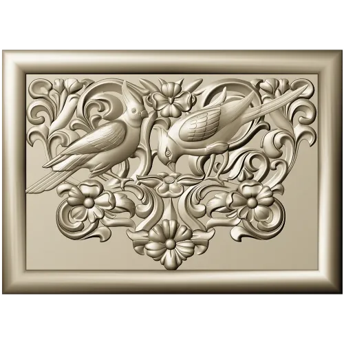 Songbird Arabesque Relief - STL model for CNC milling