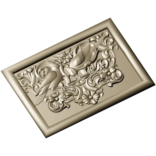 Songbird Arabesque Relief - STL model for CNC milling