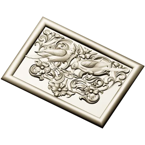 Songbird Arabesque Relief - STL model for CNC milling