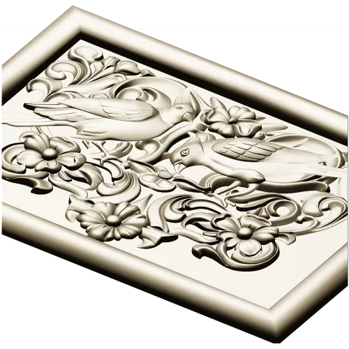 Songbird Arabesque Relief - STL model for CNC milling
