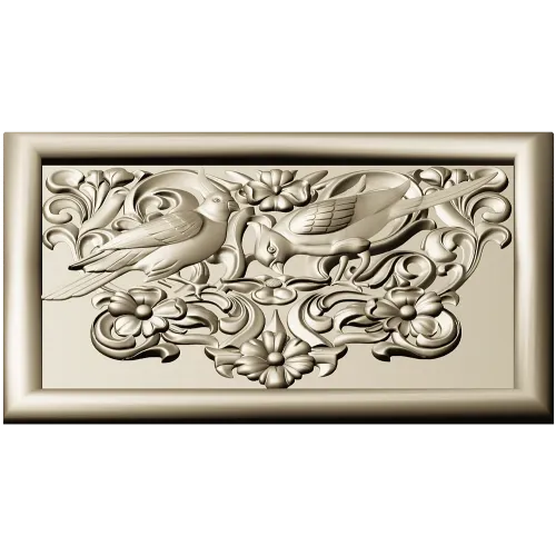Songbird Arabesque Relief - STL model for CNC milling