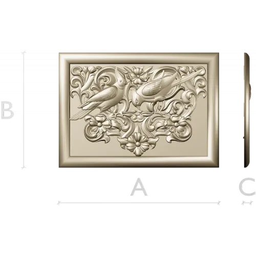 Songbird Arabesque Relief - STL model for CNC milling