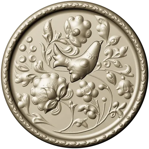 Songbird Floral Medallion - STL 3D model for CNC