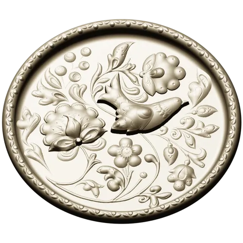 Songbird Floral Medallion - STL 3D model for CNC