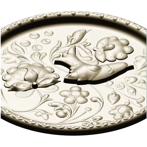 Songbird Floral Medallion - STL 3D model for CNC