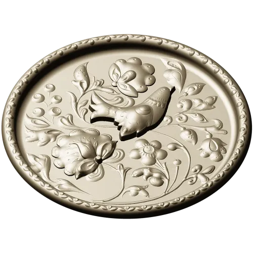 Songbird Floral Medallion - STL 3D model for CNC