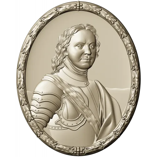 Peter I Oval Medallion - STL Relief for CNC