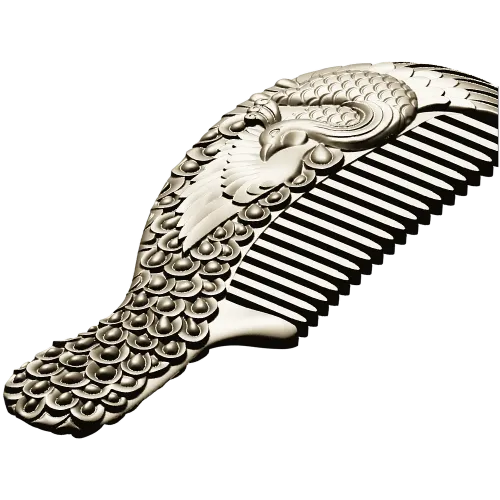 Ornate Phoenix Comb 3D STL for CNC carving