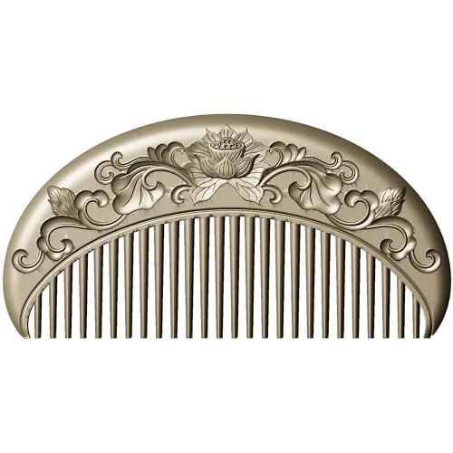 Lotus Crest Comb - STL 3D model for CNC milling