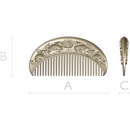 Lotus Crest Comb - STL 3D model for CNC milling