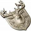 Stag Head Shield STL - High Relief CNC Model