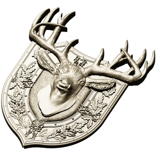 Stag Head Shield STL - High Relief CNC Model