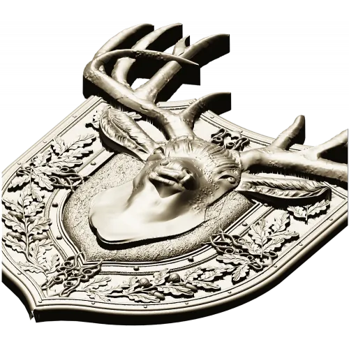 Stag Head Shield STL - High Relief CNC Model