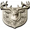 Stag Head Shield STL - High Relief CNC Model