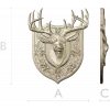 Stag Head Shield STL - High Relief CNC Model