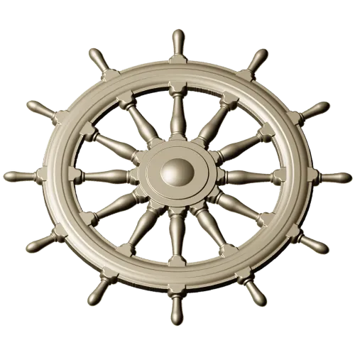 Ship's Wheel Helm - STL 3D Model for CNC Router