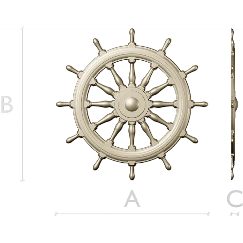 Ship's Wheel Helm - STL 3D Model for CNC Router