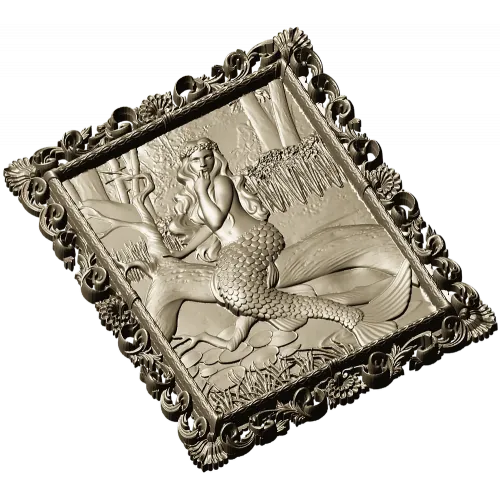 Sea Song Mermaid Relief - 3D STL Panel for CNC Milling