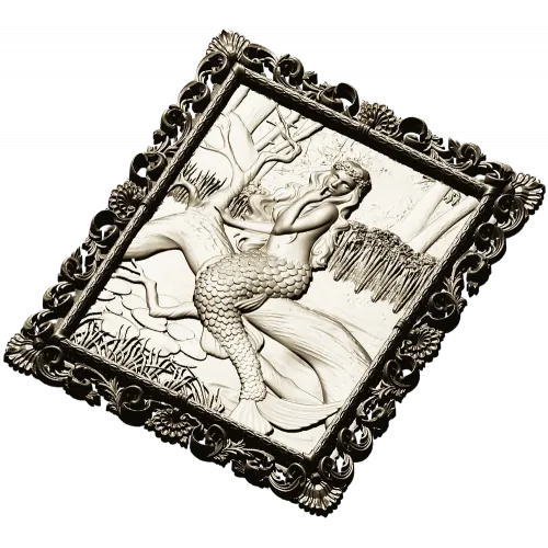 Sea Song Mermaid Relief - 3D STL Panel for CNC Milling