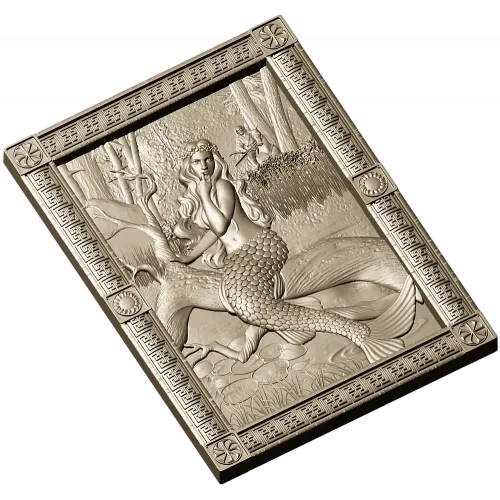 Mermaid high-relief panel STL for CNC