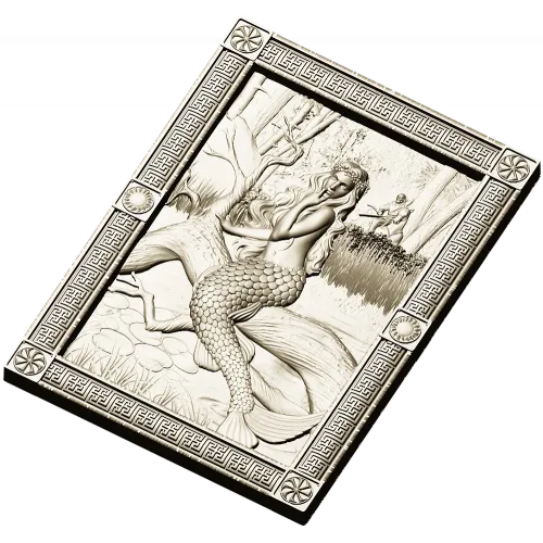 Mermaid high-relief panel STL for CNC