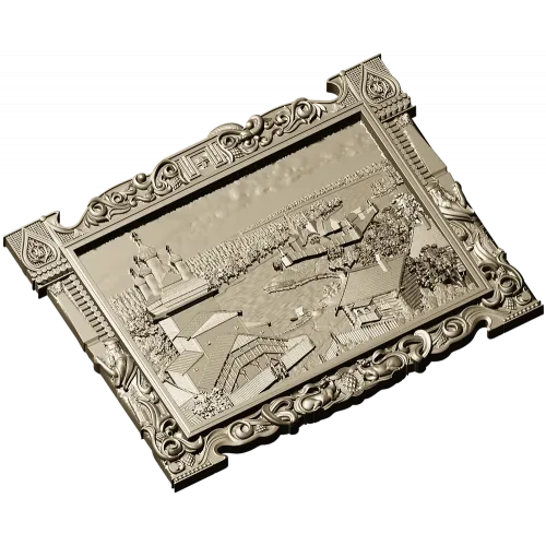 Rus' Riverview Carved Panel - detailed STL 3D model for CNC