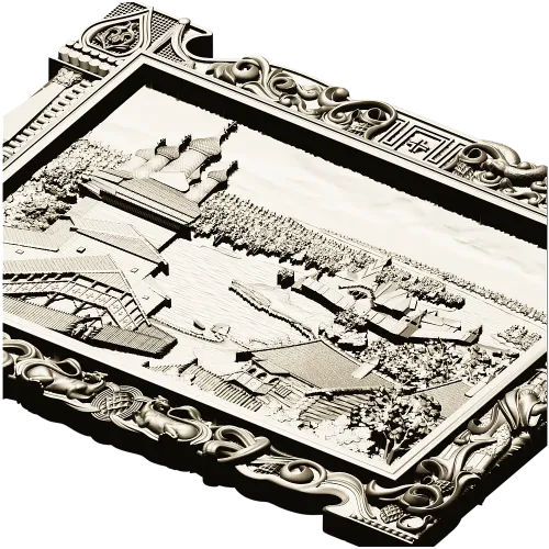 Rus' Riverview Carved Panel - detailed STL 3D model for CNC