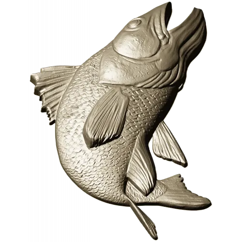 3D модель рыбы - Судак в прыжке (STL для ЧПУ)
