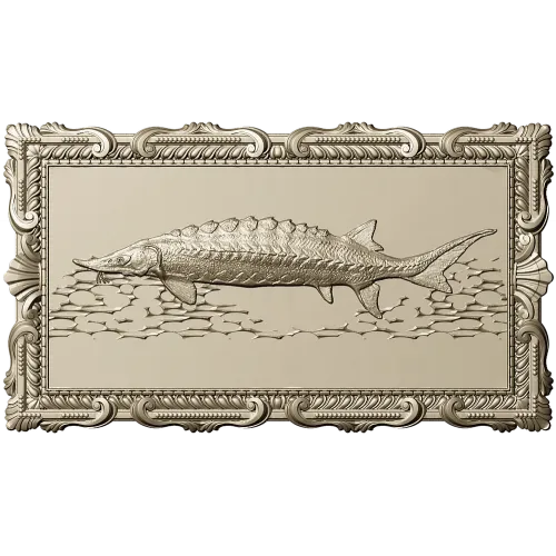 Baroque Sturgeon Relief - STL 3D model for CNC carving