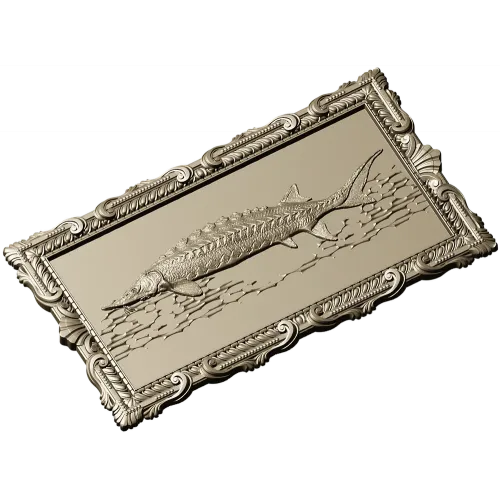 Baroque Sturgeon Relief - STL 3D model for CNC carving